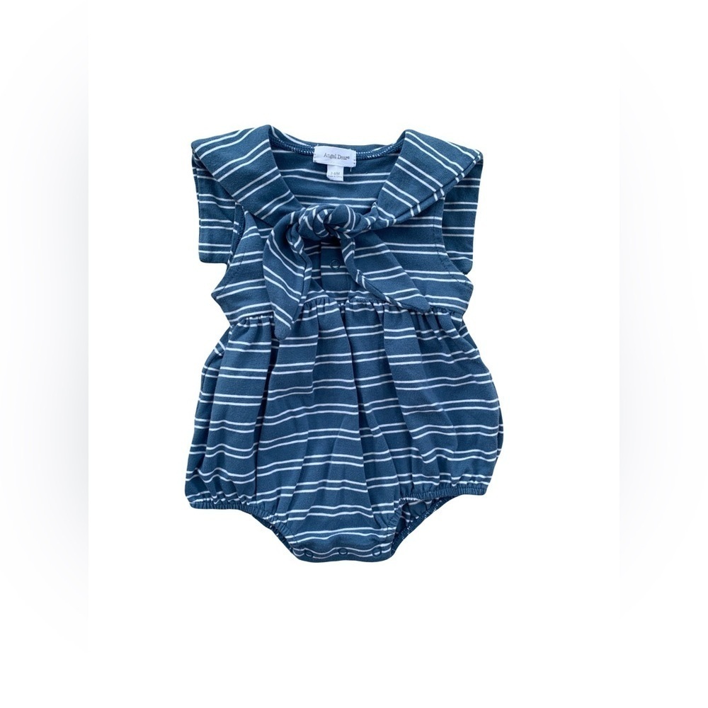 Angel Dear Size 3-6 Months Seashore Stripe Sailor Bubble Romper